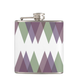 Petaca Triángulos malvas y verdes