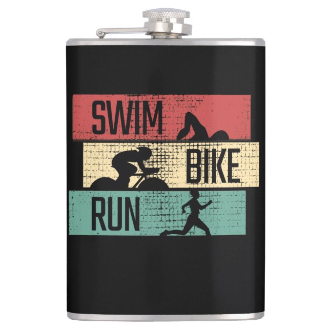 Petaca Triatlón - Huida en bicicleta de natación (Anverso)