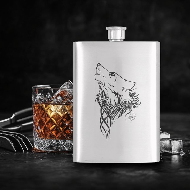 Petaca Tribal Black Wolf Howl (Subido por el creador)