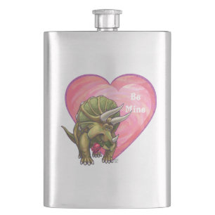 Petaca Triceratops Red Rose Heart