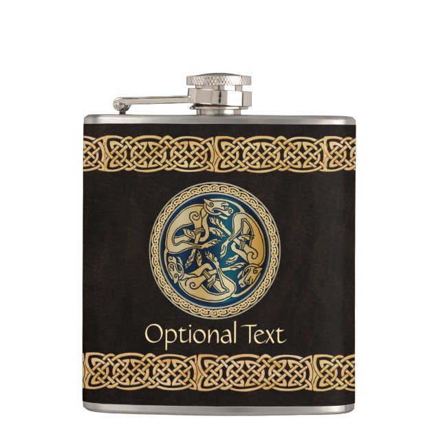 Petaca Tríptica de obturación de lobo celta (Anverso)