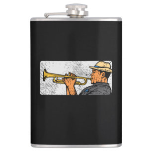 Petaca Trompetista Música de Jazz Retro Trompeta
