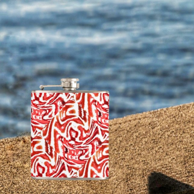 Petaca Trópico Rojo (A tropical, look in a flask, transports you, to a tropical vacation!)