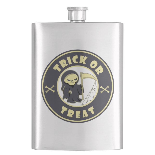 Petaca Truco o tratar el carácter de pañal gris de Hallow (Anverso)