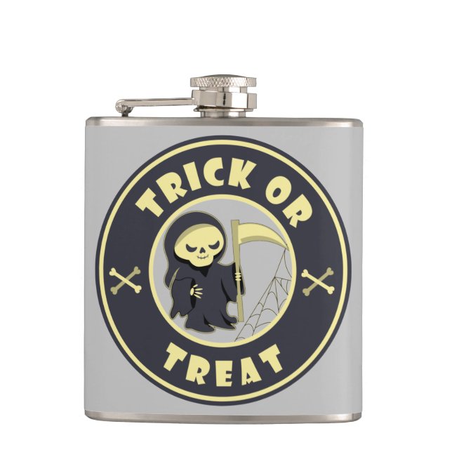 Petaca Truco o tratar el carácter de pañal gris de Hallow (Anverso)