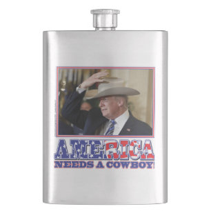 PETACA TRUMP-AMÉRICA-COWBOY