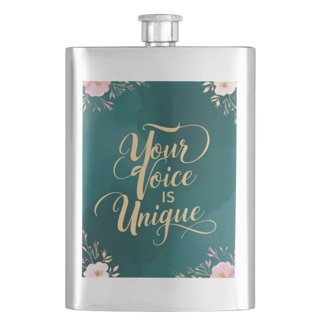 Petaca Tu voz es única (Anverso)