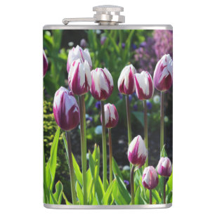 Petaca Tulipanes blancos y morados