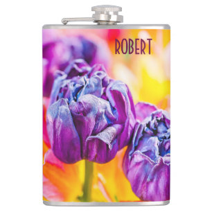 Petaca Tulipanes Encantadores de morado