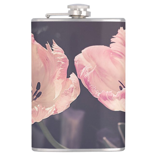 Petaca Tulipanes floreciendo lindos - Personalizado (Anverso)