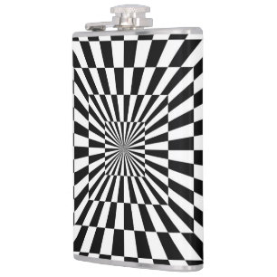 Petaca túnel de tablero de ajedrez de ilusión óptica