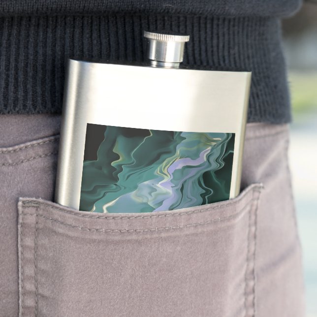 Petaca Turbulencia azul Pour Acrílico Resumen de arte (In Situ)