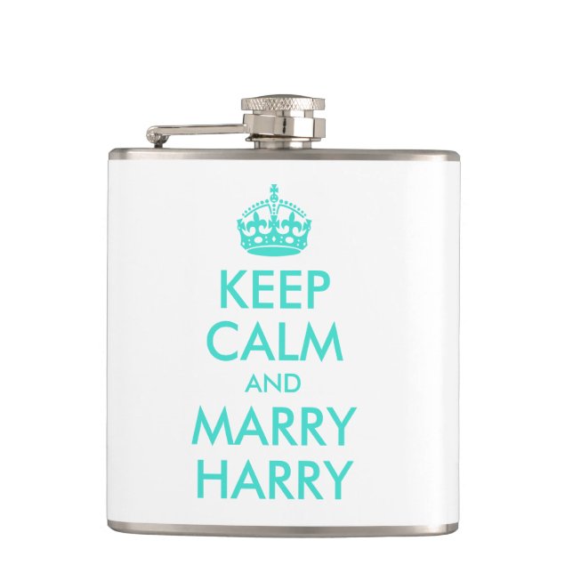 Petaca Turquesa mantener la calma y casarse con Harry (Anverso)