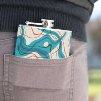 Petaca Turquesa y Red Swirls