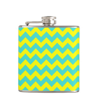 Petaca Turquesa y zigzag amarillo