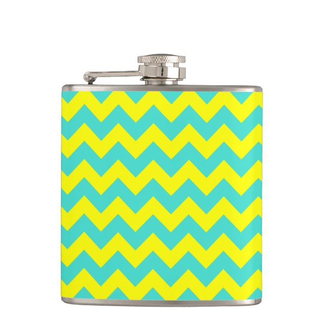 Petaca Turquesa y zigzag amarillo (Anverso)