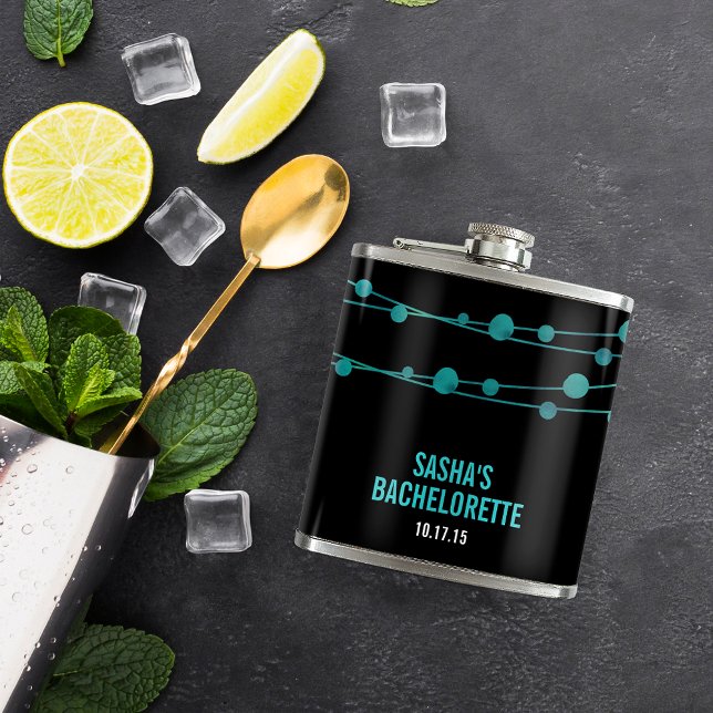 Petaca Turquoise Confetti Personalizada Bachelorette (Subido por el creador)