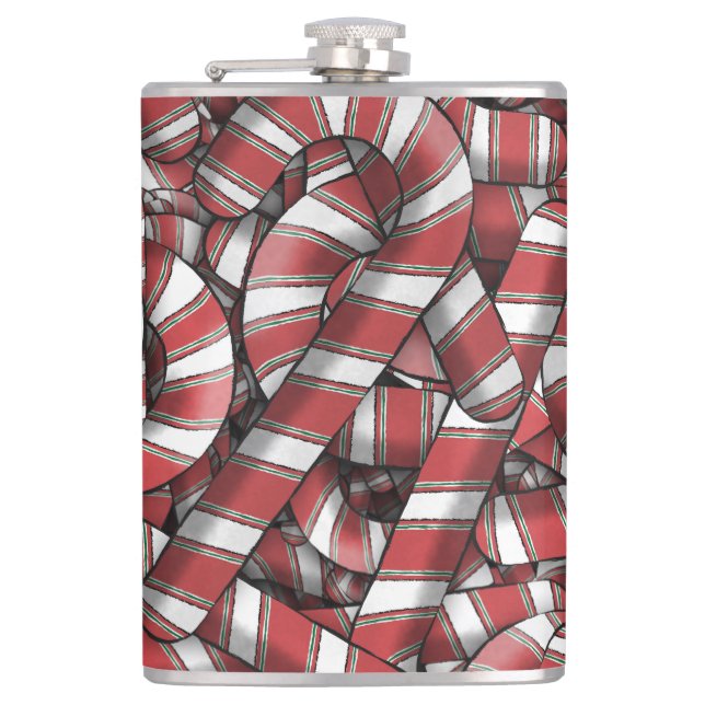 Petaca Twided Red Striped Abstract Candy Canes (Anverso)