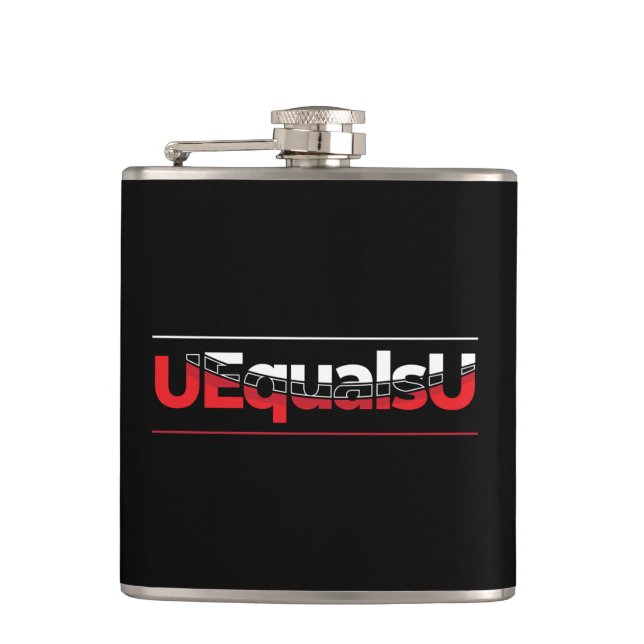 Petaca UEqualsU Arte de tipografía indetectable de VIH (Anverso)