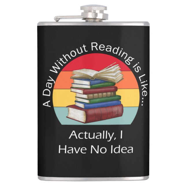 Petaca Un día sin leer libro de amante de libros Nerd Lib (Anverso)