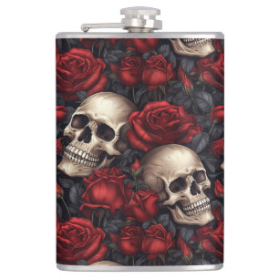 Petaca Un diseño de la serie Una Calavera y Rosas 10