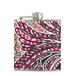 Petaca Un diseño paisajístico decorativo con un rojo inte