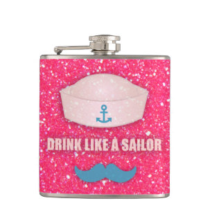 Petaca Un gracioso bigote como una máscara de marinero