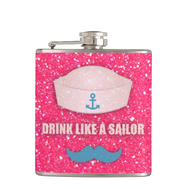 Petaca Un gracioso bigote como una máscara de marinero (Anverso)