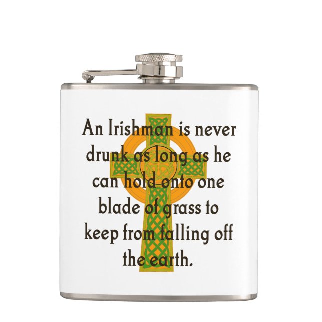 Petaca Un irlandés nunca está borracho - Cita irlandesa (Anverso)