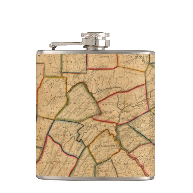 Petaca Un mapa del estado de Pennsylvania (Anverso)