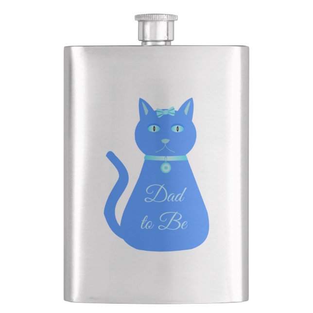Petaca Un niño pequeño y azul, Personalizado de gato, pap (Anverso)