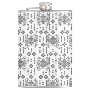 Petaca un patrón blanco y negro con fondo blanco