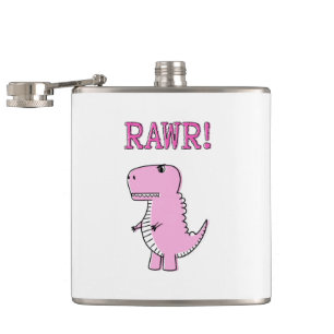 Petaca Un Personalizado Rosa, Un Dinosaurio Rex