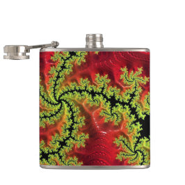 Petaca Un río corre a través de su matraz de cadera