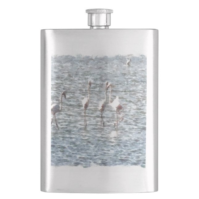 Petaca Una Flamboyante Patata De Flamingos (Anverso)