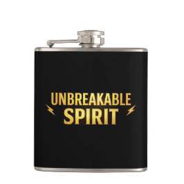 Petaca Unbreakable Spirit Black Stainless Steel Hip Flask