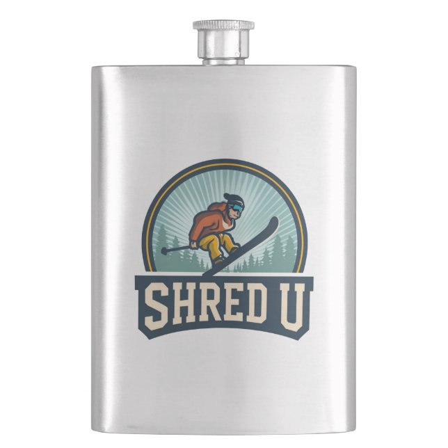 Petaca Universidad de esquí Shred (Anverso)