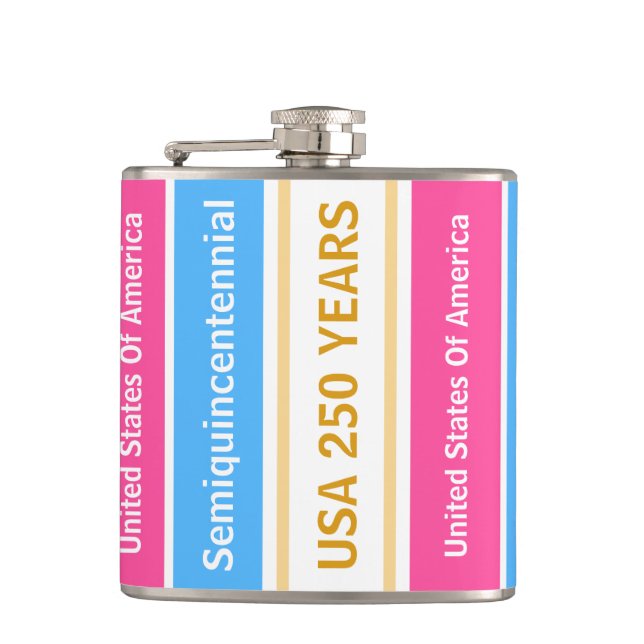 Petaca USA 250 Years Semiquincentennial Patriotic Stripes (Anverso)