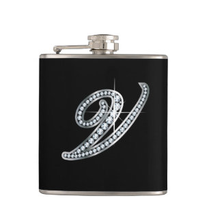 Petaca V Script "Diamond Bling" Flask