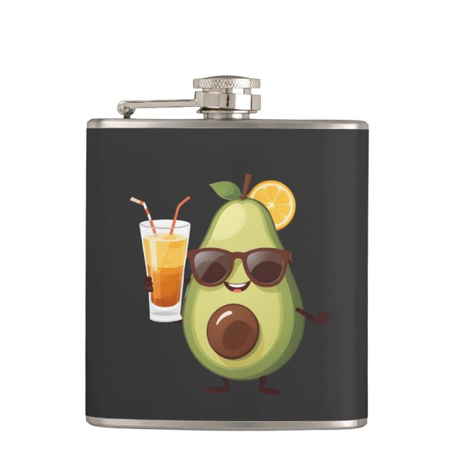 Petaca Vacaciones alegres y divertidas de aguacate Fruta  (Anverso)