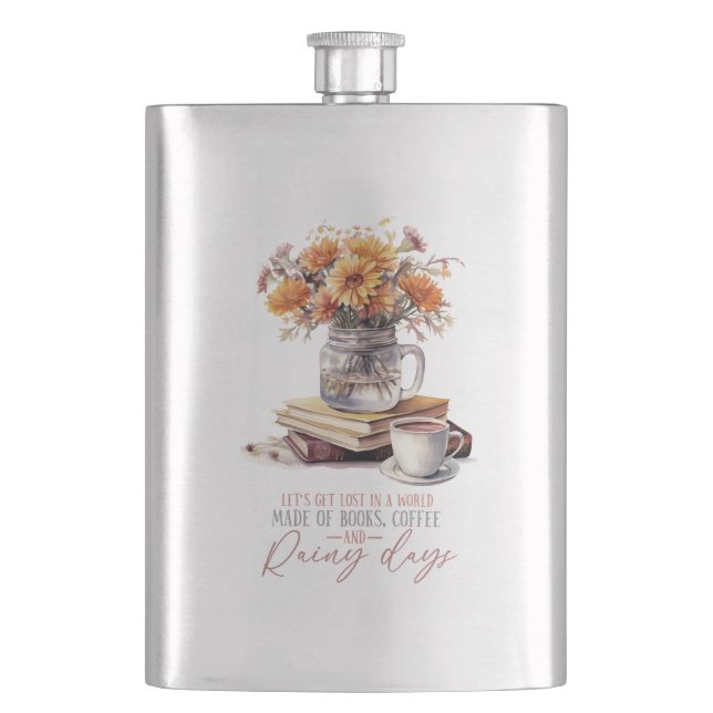 Petaca Vamos a perdernos - Libros, café y Rústica de Lluv (Anverso)