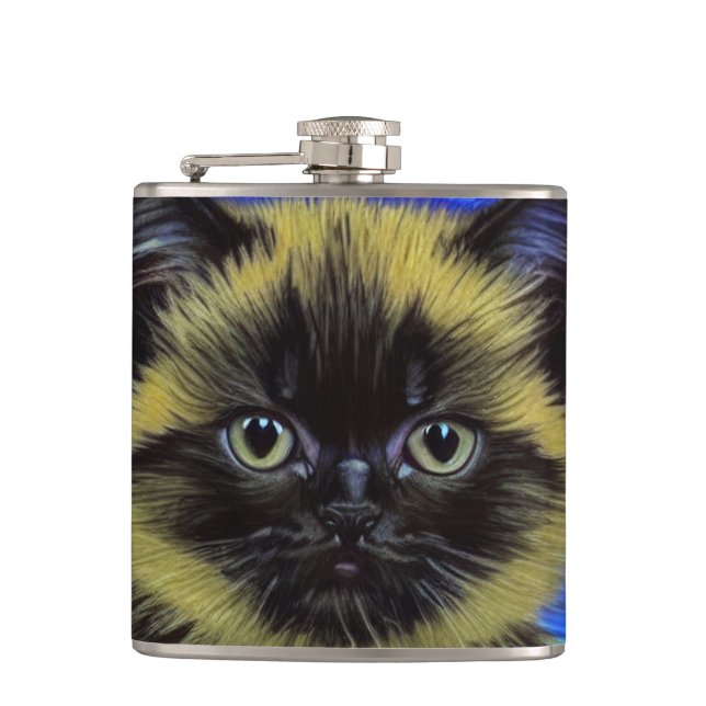 Petaca Van Gogh Starry Night Siamese Cat (Anverso)