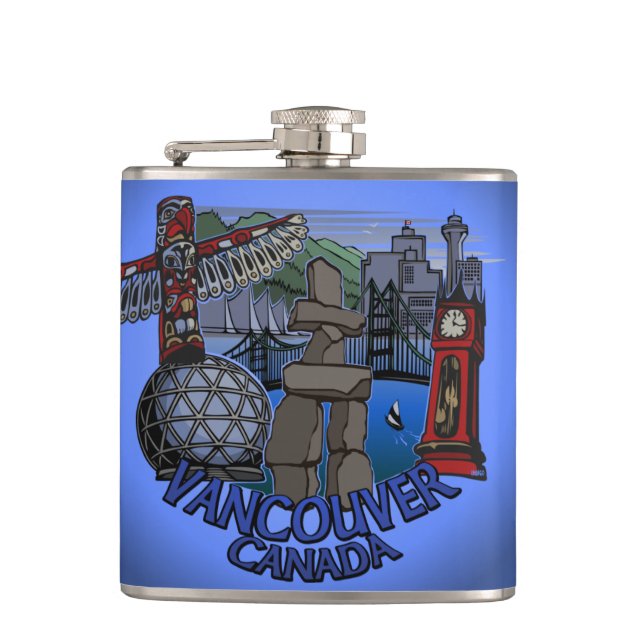 Petaca Vancouver Souvenir Flask Personalizado Van Landmar (Anverso)