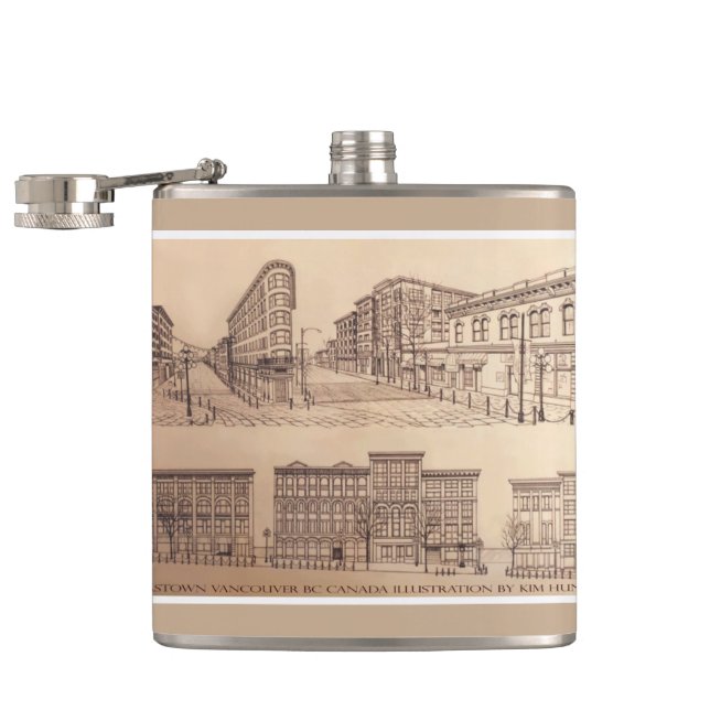 Petaca Vancouver Souvenir Flask Vancouver Gastown Gifts (Abierto)