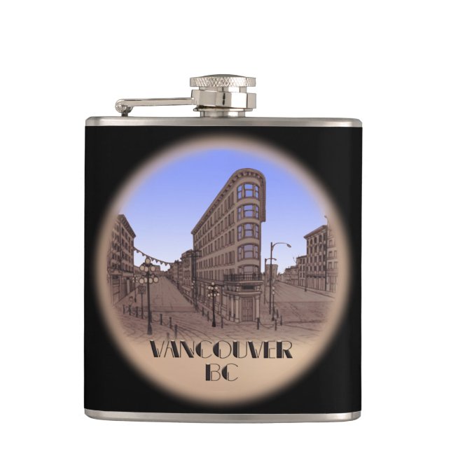 Petaca Vancouver Souvenir Flask Vancouver Gastown Gifts (Anverso)