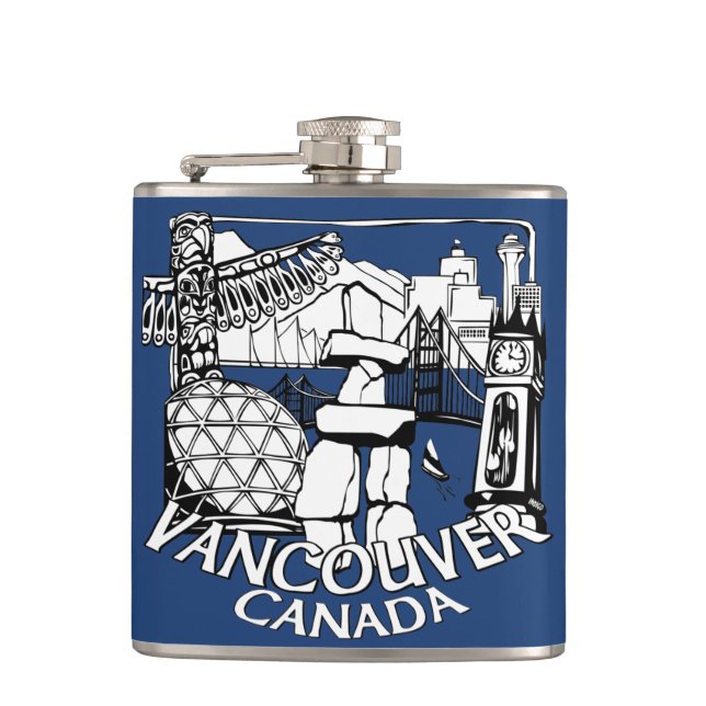 Petaca Vancouver Souvenir Flask Vancouver Landmark Gifts (Anverso)