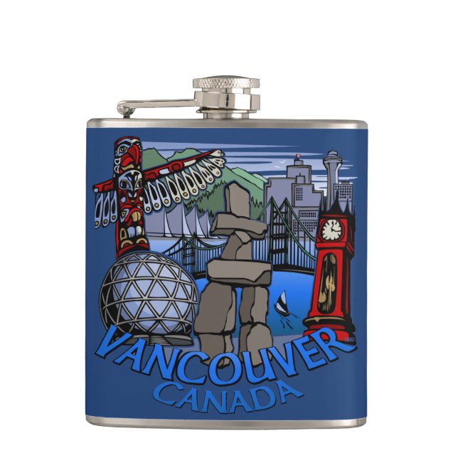 Petaca Vancouver Souvenir Flask Vancouver Landmark Gifts (Anverso)