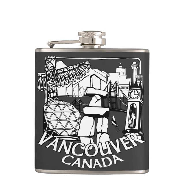 Petaca Vancouver Souvenir Flask Vancouver Landmark Gifts (Anverso)
