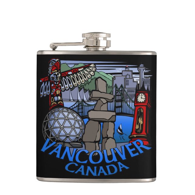 Petaca Vancouver Souvenir Flask Vancouver Landmark Gifts (Anverso)