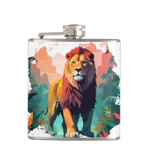 Petaca Vector de León Arte Animal Majestic Naturaleza Wil